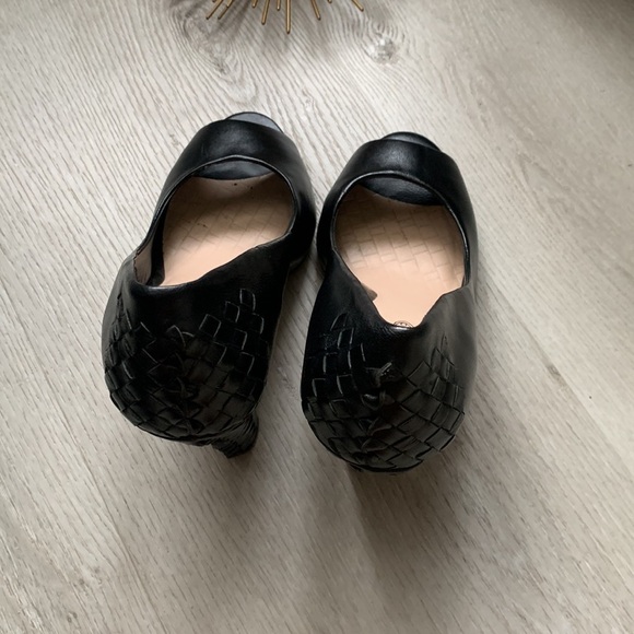 ELLIOTT LUCCA Black Andrea Peep-Toe Pump size 8.5 woven details black classic - Picture 5 of 12